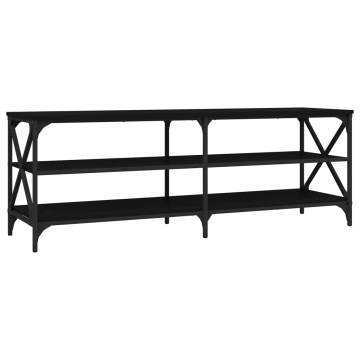 Black TV Cabinet - Industrial Design, 140x40x50 cm