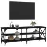 Black TV Cabinet - Industrial Design, 140x40x50 cm