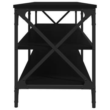 Black TV Cabinet - Industrial Design, 140x40x50 cm