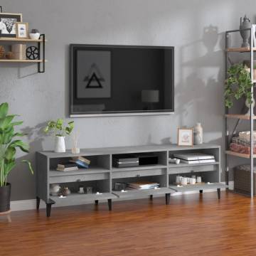 Stylish Concrete Grey TV Cabinet - 150x30x44.5 cm | HipoMarket