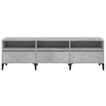 Stylish Concrete Grey TV Cabinet - 150x30x44.5 cm | HipoMarket