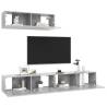 3 pcs Concrete Grey TV Cabinets | Stylish Home Storage