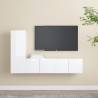 3 Piece TV Cabinet Set High Gloss White Engineered Wood Colour high gloss white Quantity in Package 3 Width 60 cm 