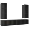 Wall-mounted TV Cabinets - 4 pcs High Gloss Black | Hipo Market