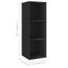 Wall-mounted TV Cabinets - 4 pcs High Gloss Black | Hipo Market