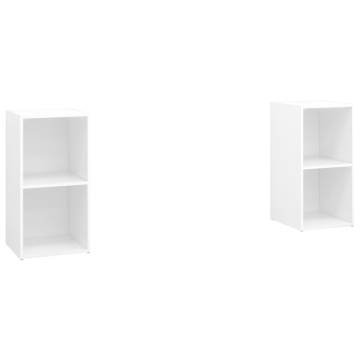 Stylish White TV Cabinets - 2 Piece Set | HipoMarket