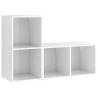 Modern High Gloss White TV Cabinets - 2 pcs | Hipomarket