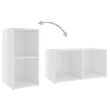 Modern High Gloss White TV Cabinets - 2 pcs | Hipomarket