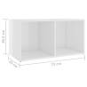 Modern High Gloss White TV Cabinets - 2 pcs | Hipomarket