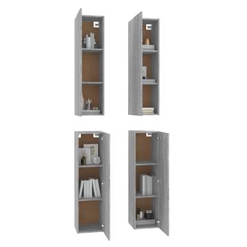 Stylish Grey Sonoma TV Cabinets - 4 pcs | Hipomarket UK