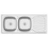 Double Stainless Steel Kitchen Sink - 1200x500 mm | HipoMarket