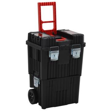 Toolbox Trolley Black and Red - Durable Polypropylene Storage