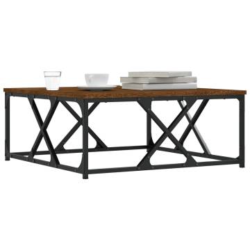 Elegant Brown Oak Coffee Table - 70x70x30 cm | Hipo Market