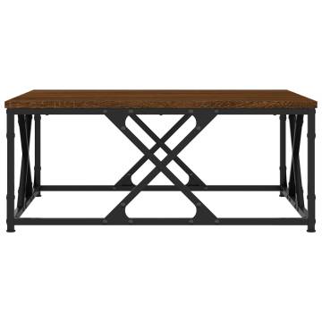 Elegant Brown Oak Coffee Table - 70x70x30 cm | Hipo Market