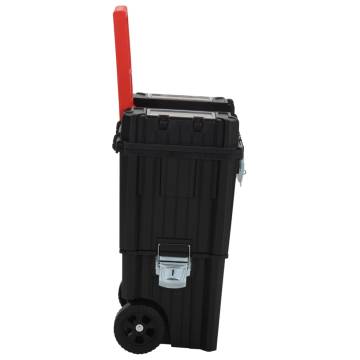 Toolbox Trolley Black and Red - Durable Polypropylene Storage