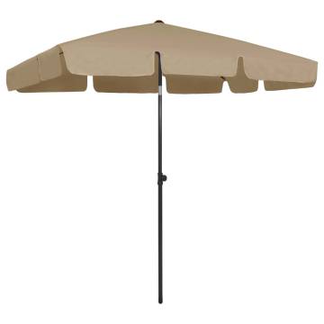 Beach Umbrella Taupe 200x125 cm | UV Protection & Tilt Function