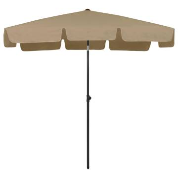 Beach Umbrella Taupe 200x125 cm | UV Protection & Tilt Function