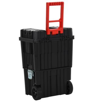 Toolbox Trolley Black and Red - Durable Polypropylene Storage