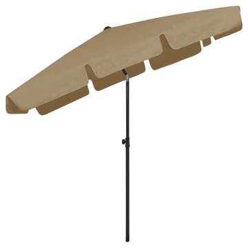 Beach Umbrella Taupe 200x125 cm | UV Protection & Tilt Function