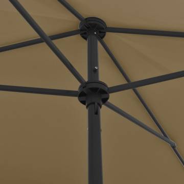 Beach Umbrella Taupe 200x125 cm | UV Protection & Tilt Function