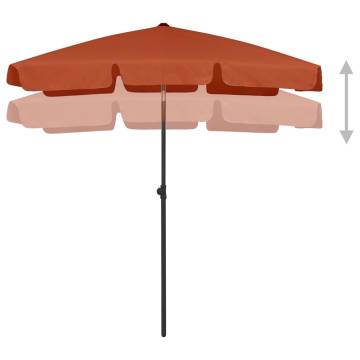 Terracotta Beach Umbrella 180x120 cm - UV Protection