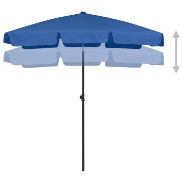 Beach Umbrella Azure Blue 180x120 cm | UV Protective Shade