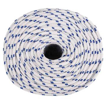 Durable 8 mm White Boat Rope 50 m - Polypropylene