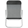 Folding Beach Chairs 2 pcs Black Textilene & Steel - HiPoMarket