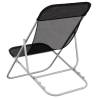 Folding Beach Chairs 2 pcs Black Textilene & Steel - HiPoMarket