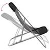 Folding Beach Chairs 2 pcs Black Textilene & Steel - HiPoMarket