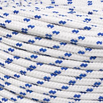 Durable 8 mm White Boat Rope 50 m - Polypropylene