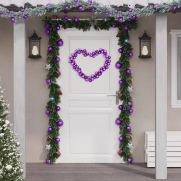 Purple Christmas Balls Garland 175 cm | Shatterproof Decor