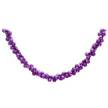 Purple Christmas Balls Garland 175 cm | Shatterproof Decor