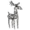 Warm White Rattan Reindeer Christmas Decorations - 6 pcs