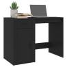 Sleek Black Desk 100x49 cm - Stylish Engineered Wood Office Furniture