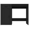 Sleek Black Desk 100x49 cm - Stylish Engineered Wood Office Furniture