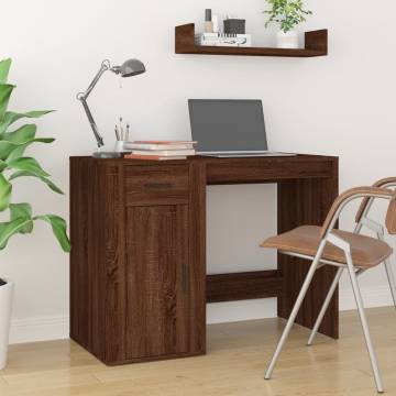 Elegant Brown Oak Desk - 100x49x75 cm - Hipomarket UK