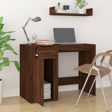 Elegant Brown Oak Desk - 100x49x75 cm - Hipomarket UK