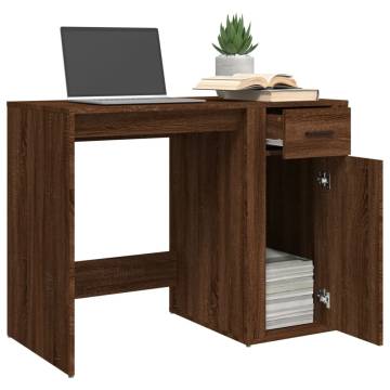 Elegant Brown Oak Desk - 100x49x75 cm - Hipomarket UK