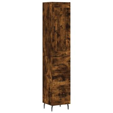 Stylish Highboard in Smoked Oak - 34.5x34x180 cm