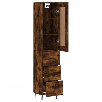 Stylish Highboard in Smoked Oak - 34.5x34x180 cm