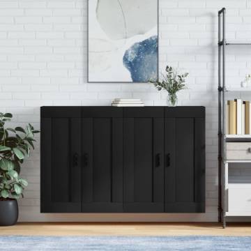 Elegant Black Wall Mounted Cabinets - 2 pcs | HipoMarket