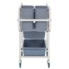 Kitchen Cart with Plastic Containers - Ideal for Dining & Kitchen