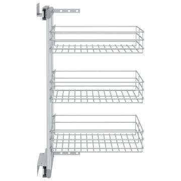 3-Tier Pull-out Kitchen Wire Basket - Silver Storage Solution