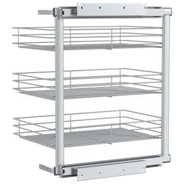 3-Tier Pull-out Kitchen Wire Basket - Silver Storage Solution