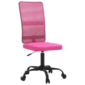 Height Adjustable Pink Mesh Office Chair | Comfort & Style