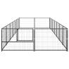 Durable Black Dog Kennel - 14 m² Steel Outdoor Cage