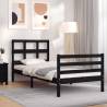 Wooden Bed Frame with Headboard Black 90x200 cm - HipoMarket