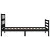 Wooden Bed Frame with Headboard Black 90x200 cm - HipoMarket