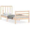 Solid Wood Bed Frame with Headboard 90x200 cm | Hipomarket